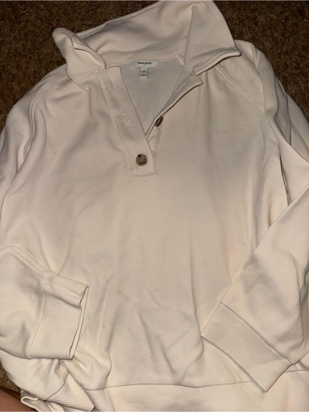 Women’s Cream Button-Front Pullover Sweater